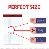 Quad Ruled Dual Graph Pad 5 x 8 Inches -White Color 100 sheets per Perforated Pad, Case Pack of 36