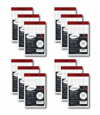 Quad Ruled Dual Graph Pad 5 x 8 Inches -White Color 100 sheets per Perforated Pad, Case Pack of 12