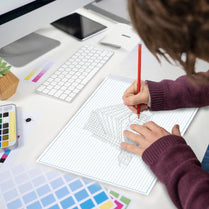 Medium Desk Pad, 17'' x 11'', Graph Ruled – 1 Pack, Graph and Writing Pads, (Single Pad)