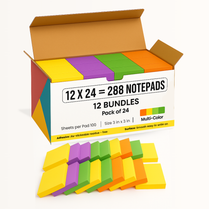 Sticky Notes 3x3, 288 Pads of Small Sticky Notes, 100 Sheets per Pad, Iconic Assorted Note Pads Bulk, School & Office Supplies
