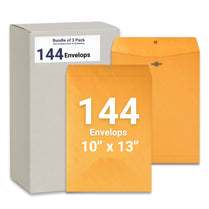 Clasp Envelopes 10'' x 13'', 3-Pack – Case of 48, Journal Office Supplies, Ideal for Bulk Buyers
