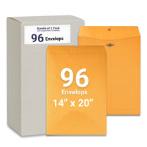Kraft Clasp Envelopes - 14 X 20 Inches, 2-count, Journal Office Supplies, Ideal for Bulk Buyers
