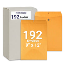 Clasp Envelopes 9'' x 12'', 4-Pack – Case of 48, Journal Office Supplies, Ideal for Bulk Buyers