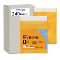 Bubble Envelopes 4'' x 8'', 5-Pack – Case of 48, Journal Office Supplies, Ideal for Bulk Buyers