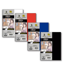 3 Subject Double Wired Poly Cover, 150 Sheets, Wide Ruled, Pack of 24