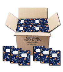 Composition Notebook Dino Design, 500gsm Cover, Wide Ruled, Pack of 48