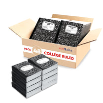 Marble Composition Notebook – 100 Sheets, College Ruled, Black Cover, Case Pack of 48