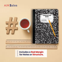 Marble Composition Notebook – 100 Sheets, College Ruled, Black Cover, Case Pack of 48