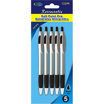 Retractable Pen 5pk, Black Ink, Case Pack of 48, Ideal for Bulk Buyers
