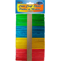 Craft Sticks, Asst. Color, 100 Pcs, Case Pack of 48, Ideal for Bulk Buyers
