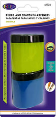Sharpeners, for Pencils & Crayons, with Large Receptacle, 2 Pk, Asst. Colors, Case Pack of 24, Ideal for Bulk Buyers