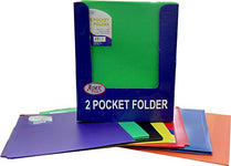 E-Clips 2 Pocket No Holes Poly Folder, Asst Colors in Display, Case Pack of 48,  Ideal for Bulk Buyers