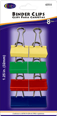Binder Clips, 8pk, Assorted Colors , Case Pack of 24 , Ideal for Bulk Buyers