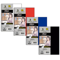 3-Subject Wide Ruled Notebook – 150 Sheets, Double Wired Poly Cover, Pack of 24