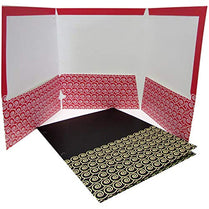 AUKSales 3 Pockets Triple Face Folders,Geometric,Asst Colors, No Holes, in Display, Pack of 48,