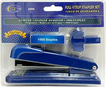 Stapler + 1000 Staples + Stapler Remover, Asst. Colors, Case Pack of 24, Ideal for Bulk Buyers