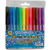 AUKSales Water Color Markers, 12 Ct. (2 Inners of 24), Case Pack of 48, Ideal for Bulk Buyers