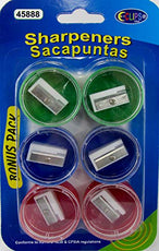 Sharpeners, 6 pack, Assorted Colors, Case Pack of 48, Ideal for Bulk Buyers
