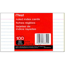 MEAD Index Cards, Ruled, 3