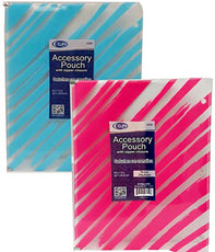 Binder Accessory Pouch, Neon Colors : Yellow, Hot Pink, Blue, Orange in Display, Case Pack of 60,