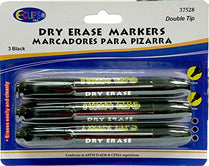 WhiteBoard Markers, Double Tip : Chisel & Bullet, Black Color, Case pack of 24, Ideal for Bulk Buyers