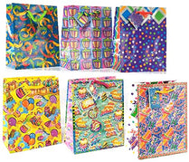 Birthday Gift Bags - 6 Asst. Designs - Small, Case Pack of 144, Ideal for Bulk Buyers