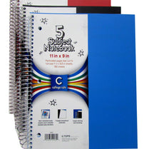 TOPS Poly 5 subject 11 x 9 notebook, CR, 180 sheets, Case Pack of 12, Ideal for bulk buyers