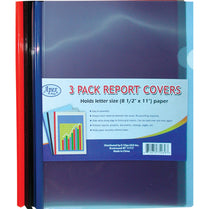 E-CLIPS Clip Report Cover With Spine 3 Pack (Black , Red , Bue) , Case Pack of 60 , Ideal for Bulk Buyers