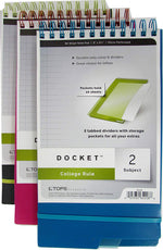 TOPS 'Docket', 9.5x6, assorted. colors, CR, 80 sheets, Case Pack Of 12, Ideal for Bulk Buyers