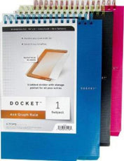 TOPS 'Docket', 11x9, assorted. colors, Graph, 80 sheets, Case Pack of 12, Ideal for Bulk Buyers