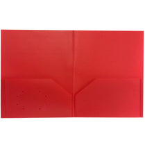TOPS, 2 Pocket Poly Folders, No Holes, Red , Case Pack of 144, Ideal for Bulk Buyers